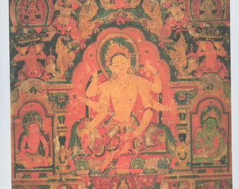Vasundhara - Contemporary print of vintage thanka.