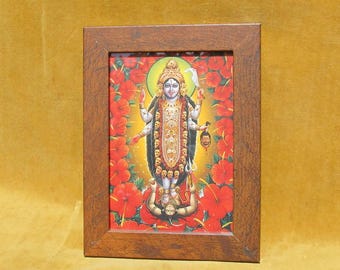 Kali art, Framed 1990's Card of Kali.