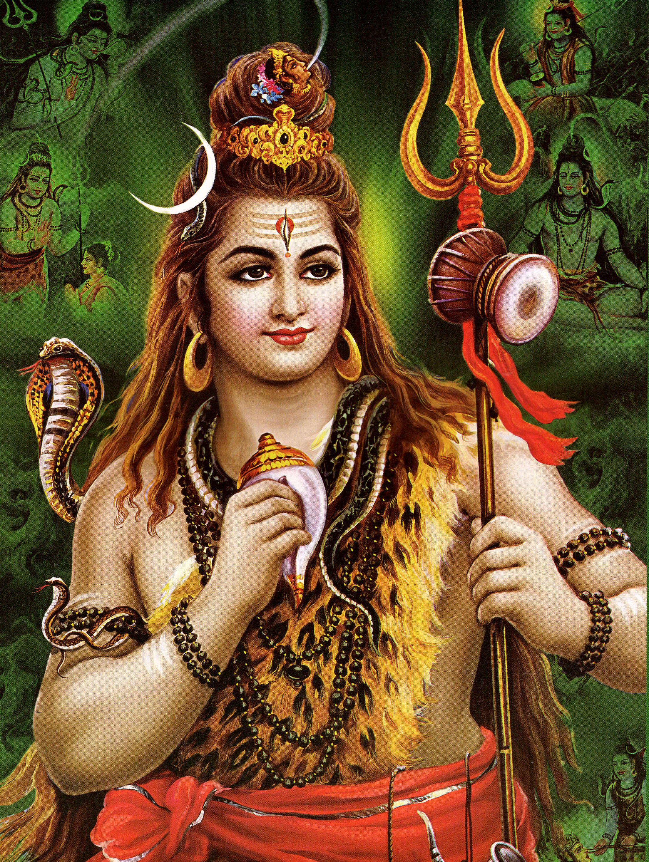 シヴァ…ビンテージスタイルのインドのヒンドゥー教の信仰のポスター