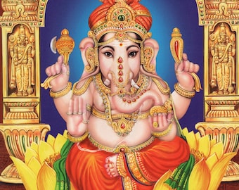 Ganesh ... Large Vintage-style Indian print