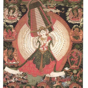 Sitapatra - Contemporary print of vintage Tibetan thanka.