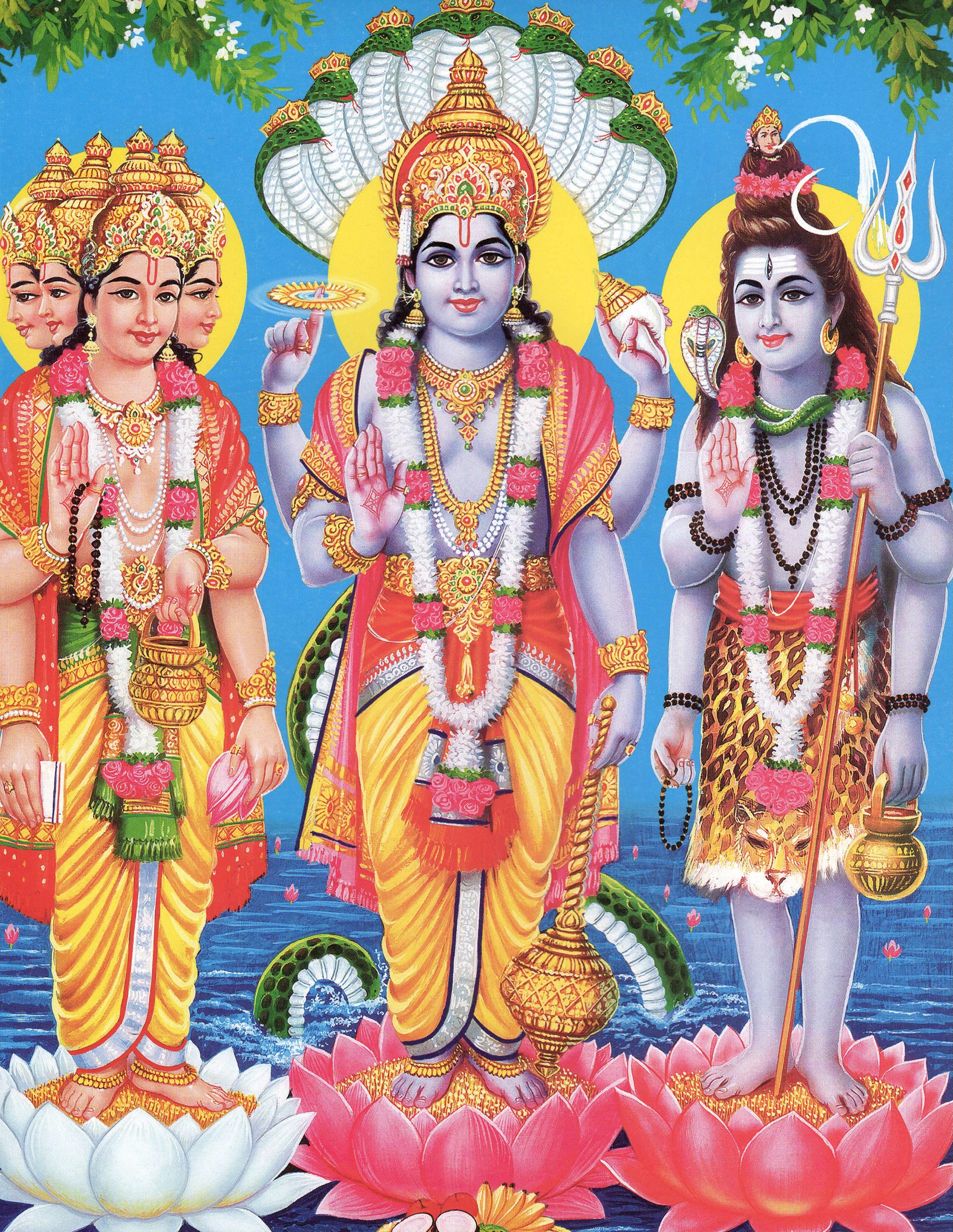 ヴィシュヌ…ビンテージスタイルのインドのヒンドゥー教のポスター