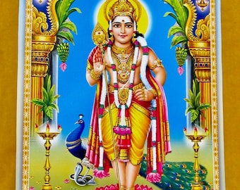 Murugan - Large Vintage-style devotional poster print
