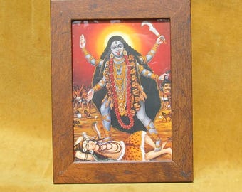 Kali art, Framed 1990's Card of Kali.