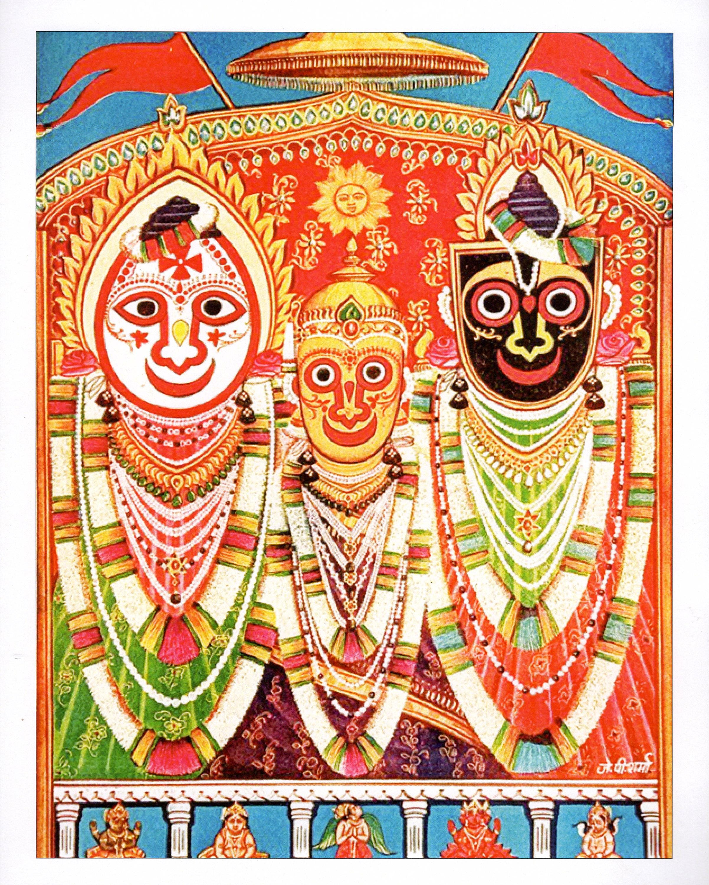 クリシュナ、ジャガンナート神々 - ヴィンテージスタイルのインドの