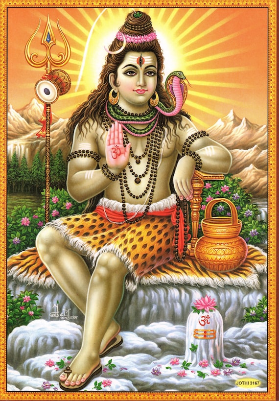 シヴァ ヴィンテージスタイルのインドヒンズー教の信仰のポスター
