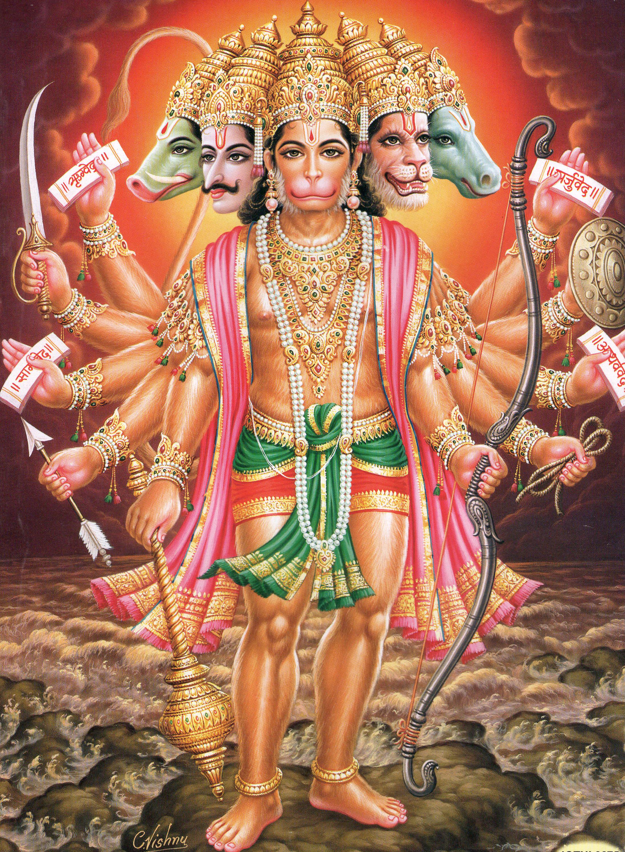 ハヌマーン…ビンテージスタイルのインドのヒンドゥー教の信仰の