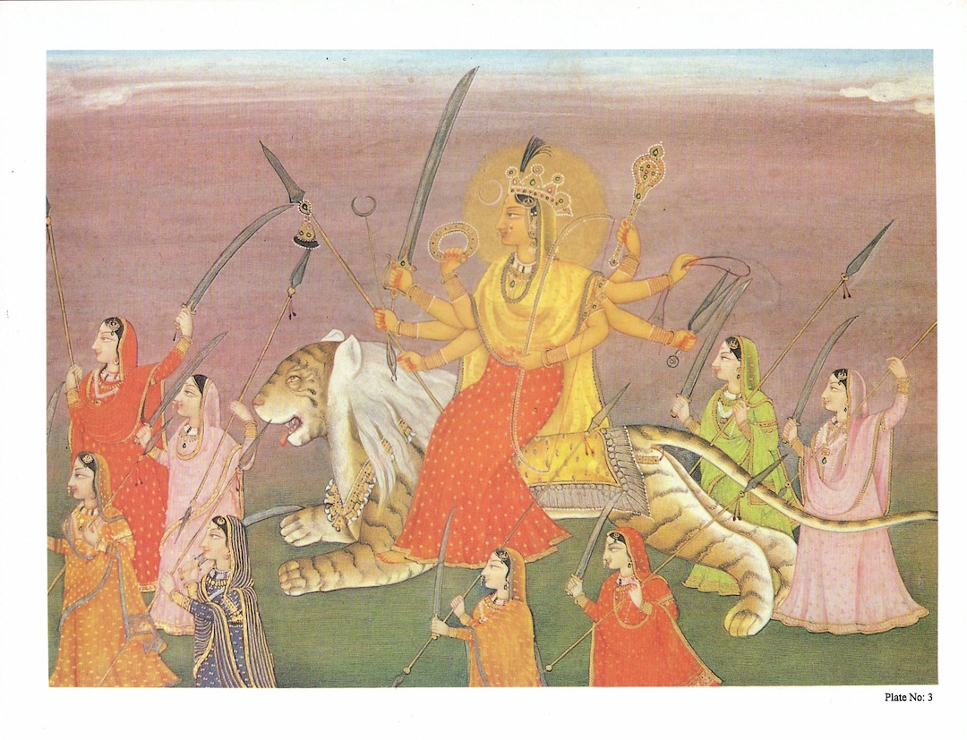 ドゥルガー…インドの細密画の印刷複製、1990 年代。 - Etsy 日本