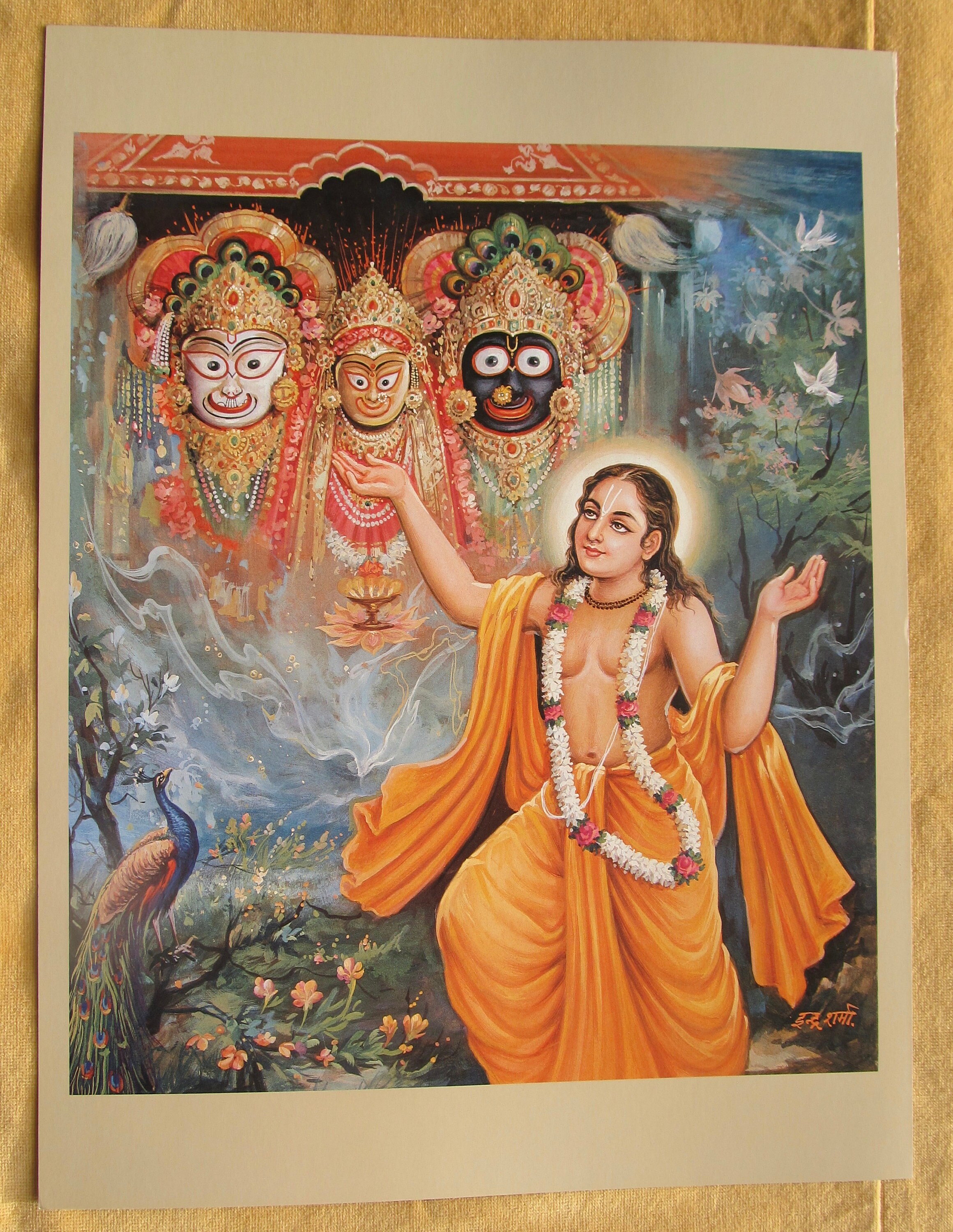 クリシュナとラーダー/チャイタンヤ - 大型ヴィンテージスタイル