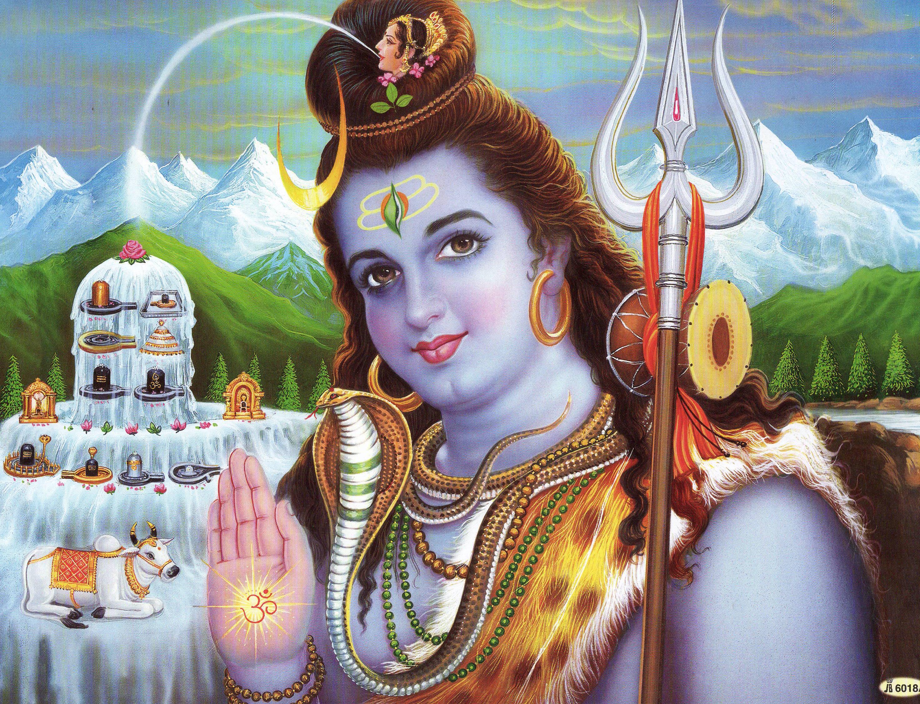 シヴァの祝福…ヴィンテージスタイルのインドのヒンドゥー教の信仰の