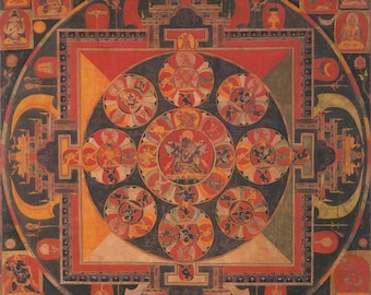 Mandala of Chemchok Heruka - Contemporary print of vintage Tibetan thanka.