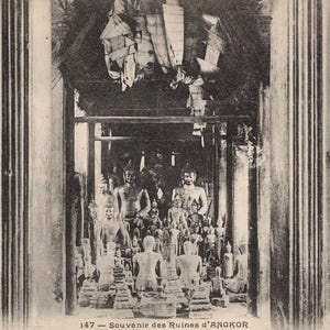 Antike Postkarte - Souvenir D'Angkor.