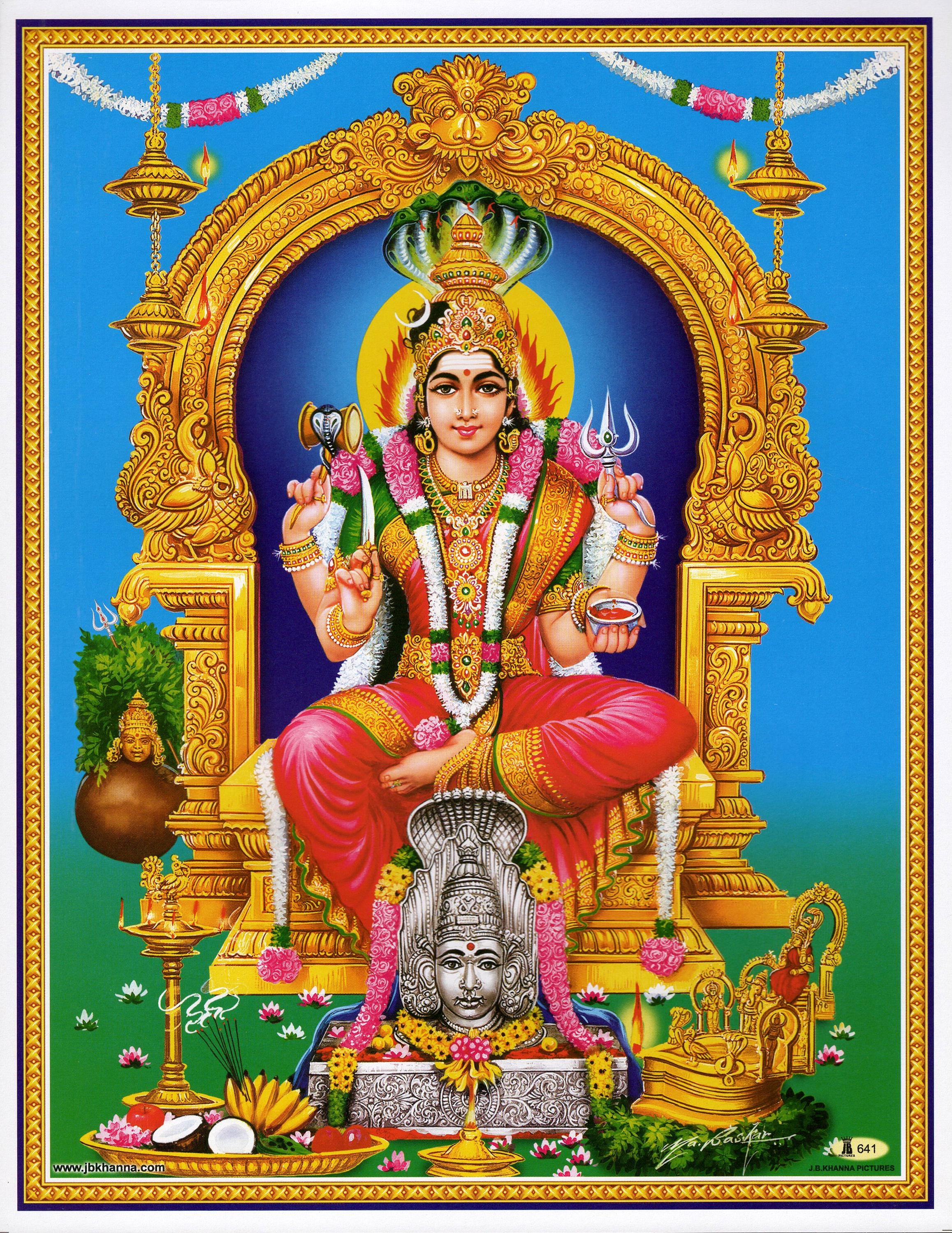 Samayapuram Mariamman ... Vintage-style Indian Hindu devotional print