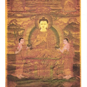 Buddha - Contemporary print of vintage Tibetan thanka.