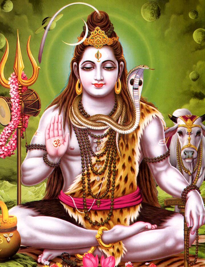 シヴァの祝福…ヴィンテージスタイルのインドのヒンドゥー教の信仰の