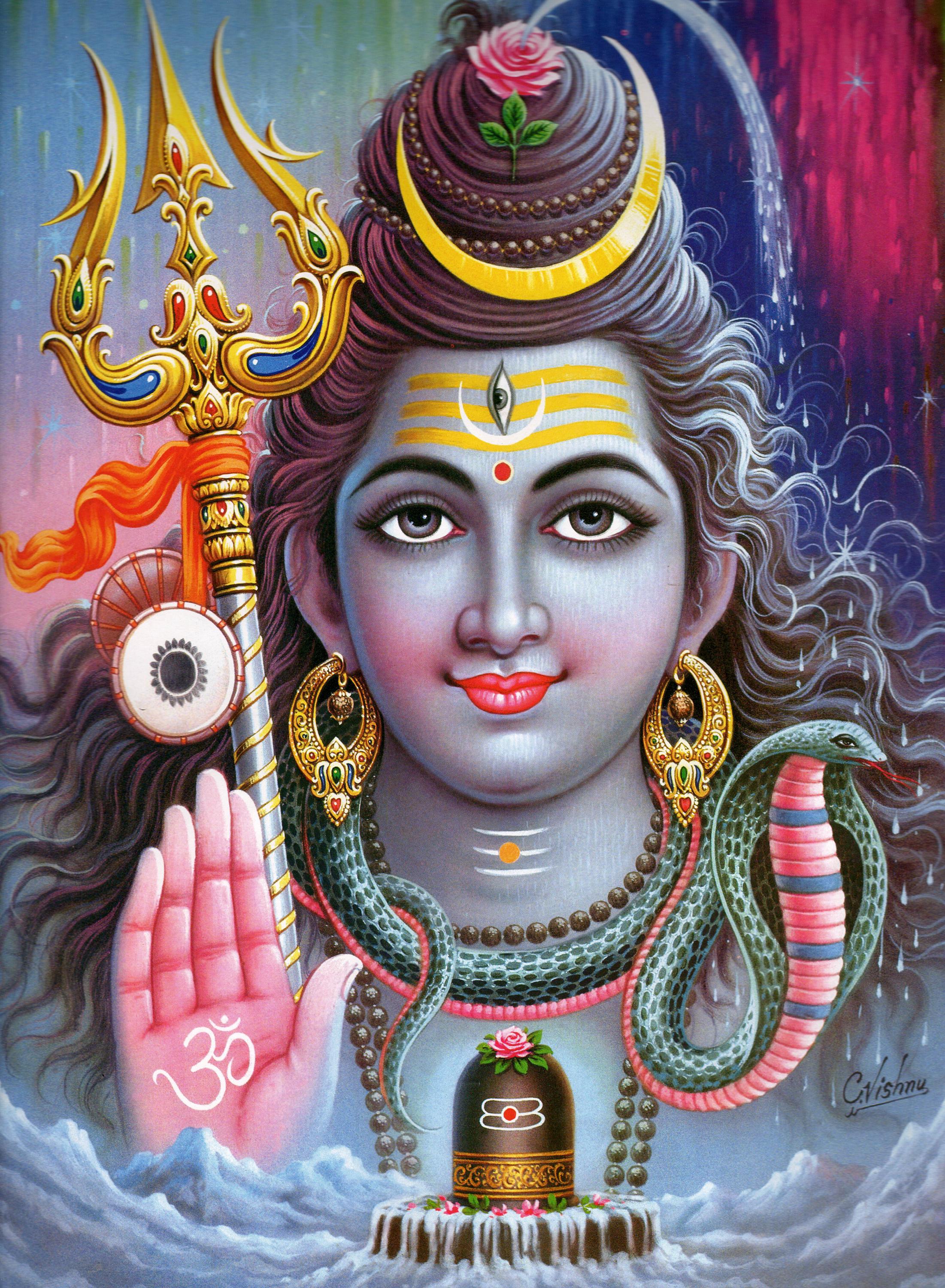 Shiva Lingam and Trishul シヴァ インド Lord Shiva Lingam and Trishul Glass Wall Art - Symbolic Divine