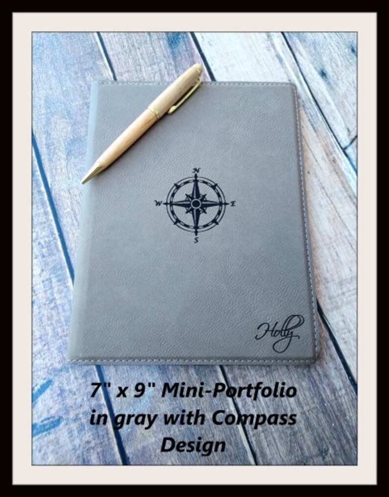 MINI PORTFOLIO Personalized Leather With Notepad 7 X Etsy