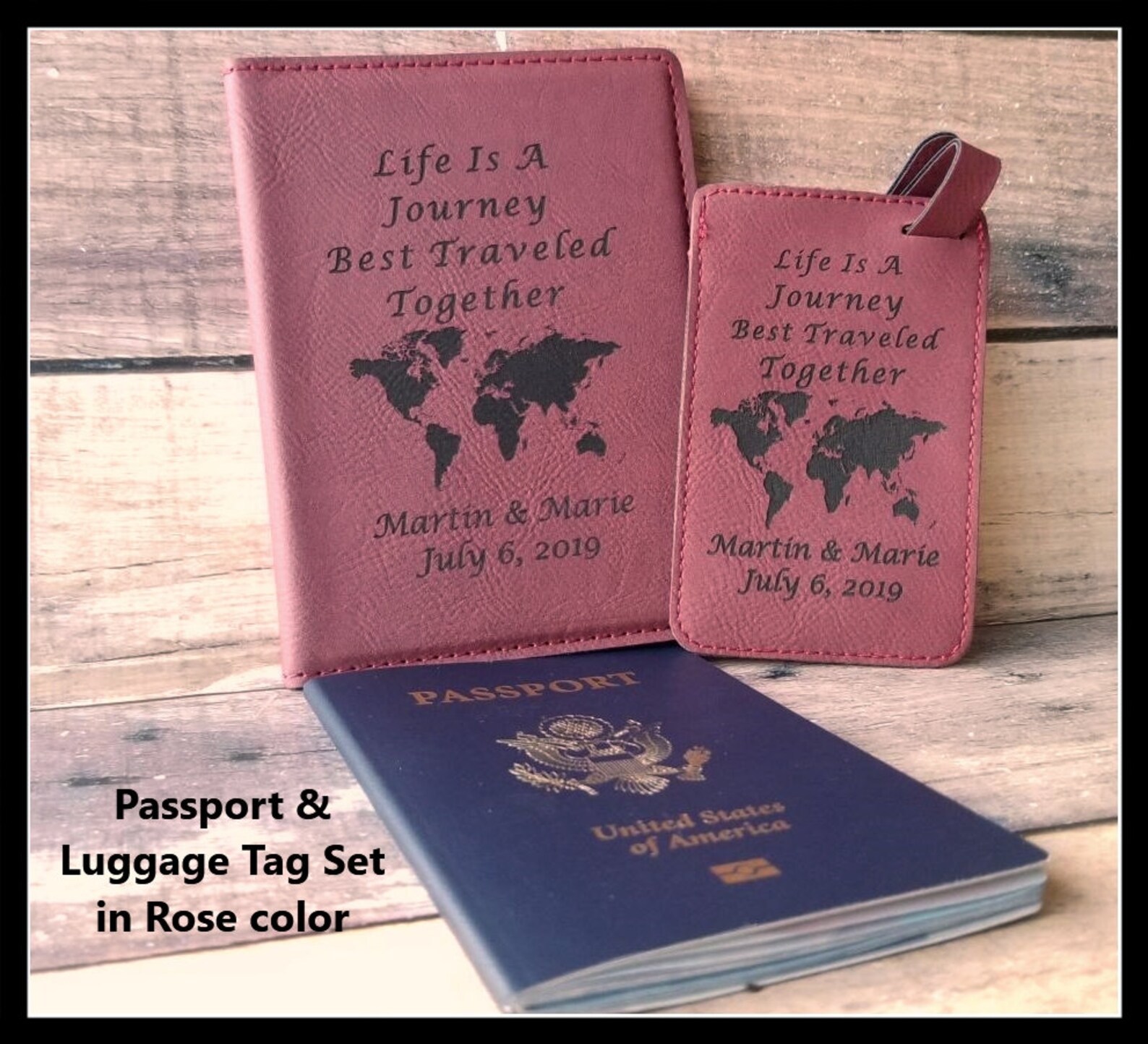 Passport Cover and Luggage Tag Set Leatherette Leather Etsy