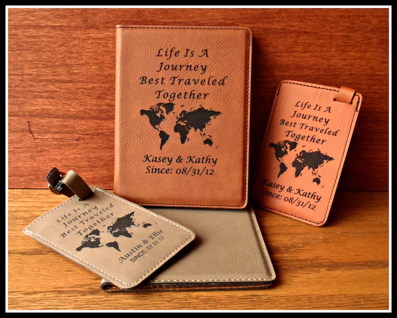 Passport Cover and Luggage Tag Set Leatherette Leather Etsy