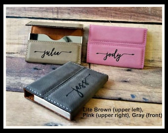 Corporate Business Card Holder, Leather,  Personalized, Custom Ideas, Engraved, Gift,  Card Case, men, Husband