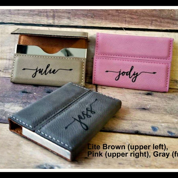 Corporate Business Card Holder, Leather,  Personalized, Custom Ideas, Engraved, Gift,  Card Case, men, Husband