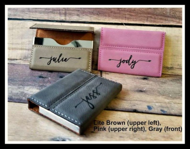 Business Card Holder, Custom Leather Business Card Holder, Boss Gift, Card Case, Corporate Gifts, Personalized Gift, Groomsmen Gifts image 3