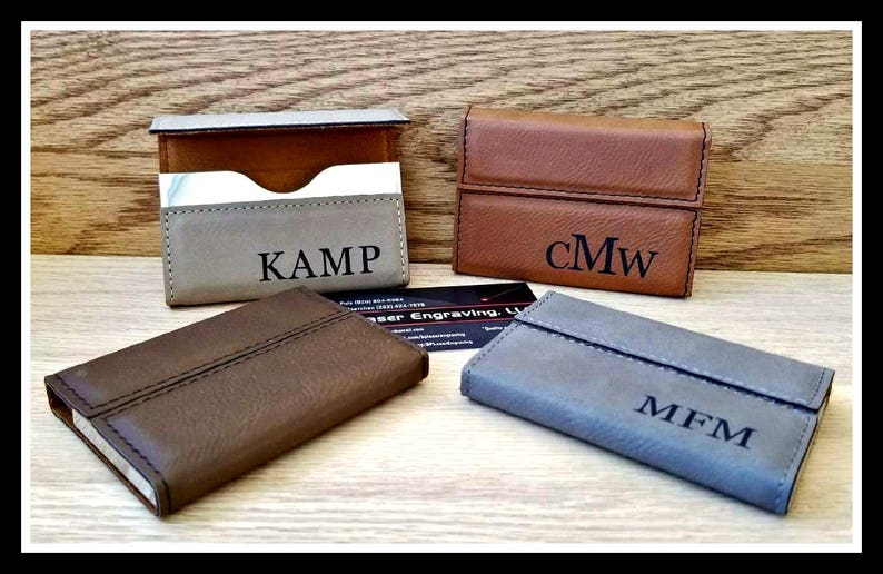 Corporate Business Card Holder, Leather,  Custom Engraved Boss Gift, Personalized Case , Professional, Team, Employee 