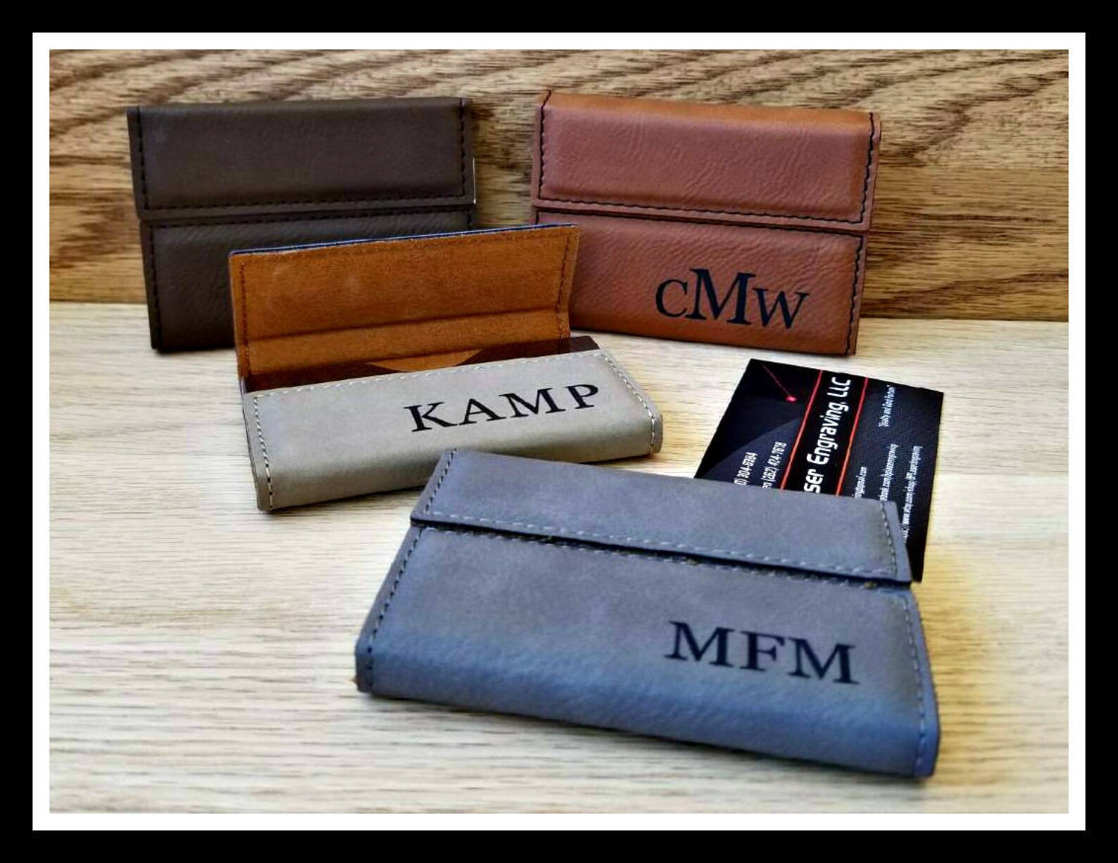 Business Card Holder, Custom, Leather Business Card Holder