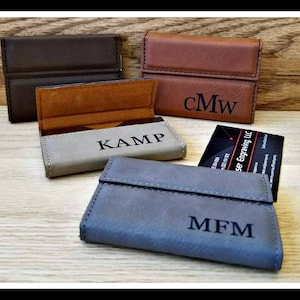 Business Card Holder, Custom Leather Business Card Holder, Boss Gift, Card Case, Corporate Gifts, Personalized Gift, Groomsmen Gifts image 8