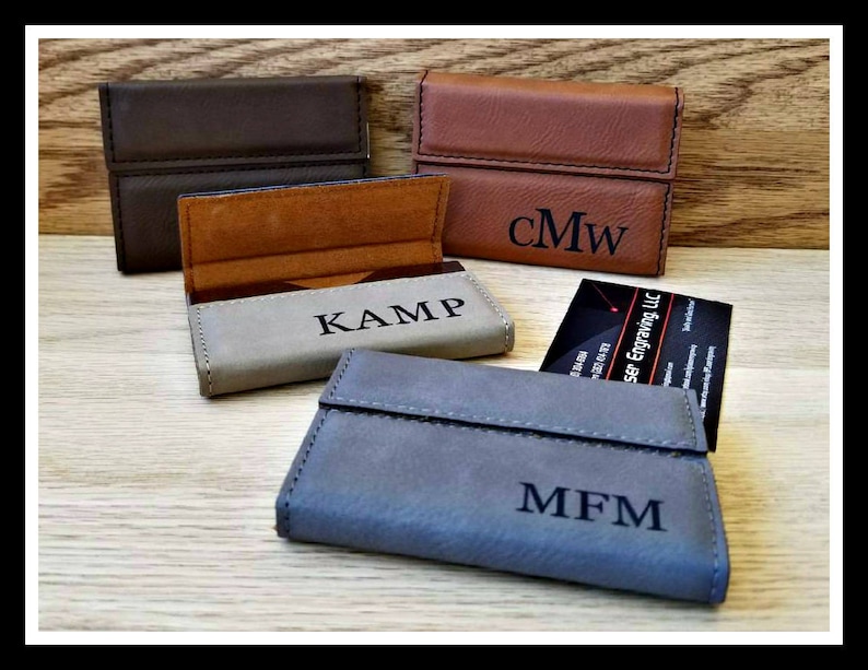 Business Card Holder, Custom Leather Business Card Holder, Boss Gift, Card Case, Corporate Gifts, Personalized Gift, Groomsmen Gifts image 8