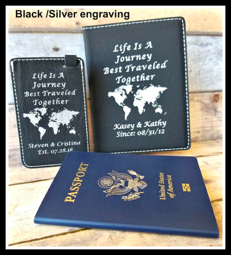 Passport Cover and Luggage Tag Set Leatherette Leather Etsy