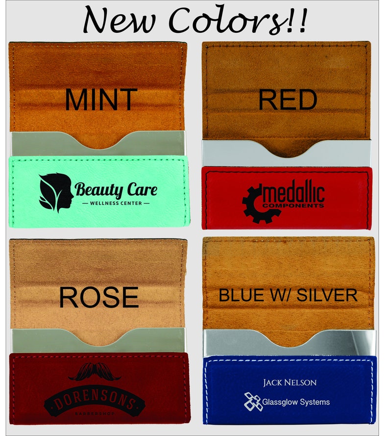 Business Card Holder Custom Leather Business Card Holder Etsy