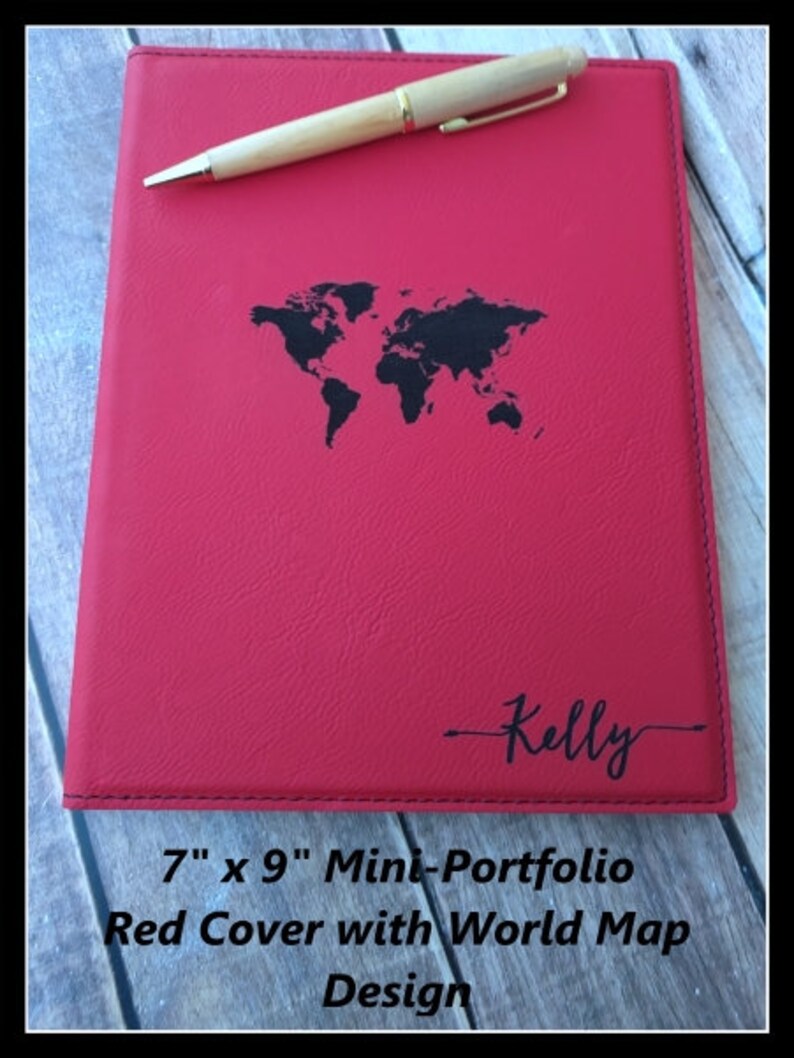 MINI PORTFOLIO Personalized Leather With Notepad 7 X Etsy