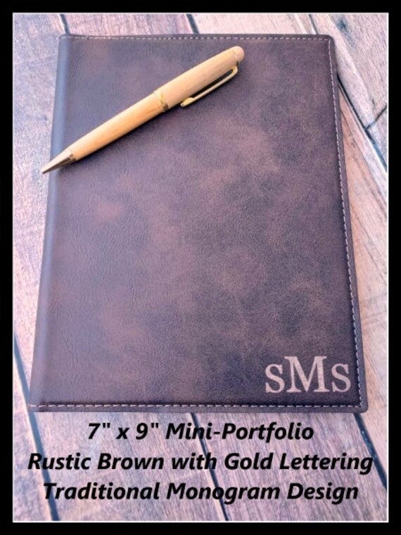 MINI PORTFOLIO Personalized Leather With Notepad 7 X Etsy