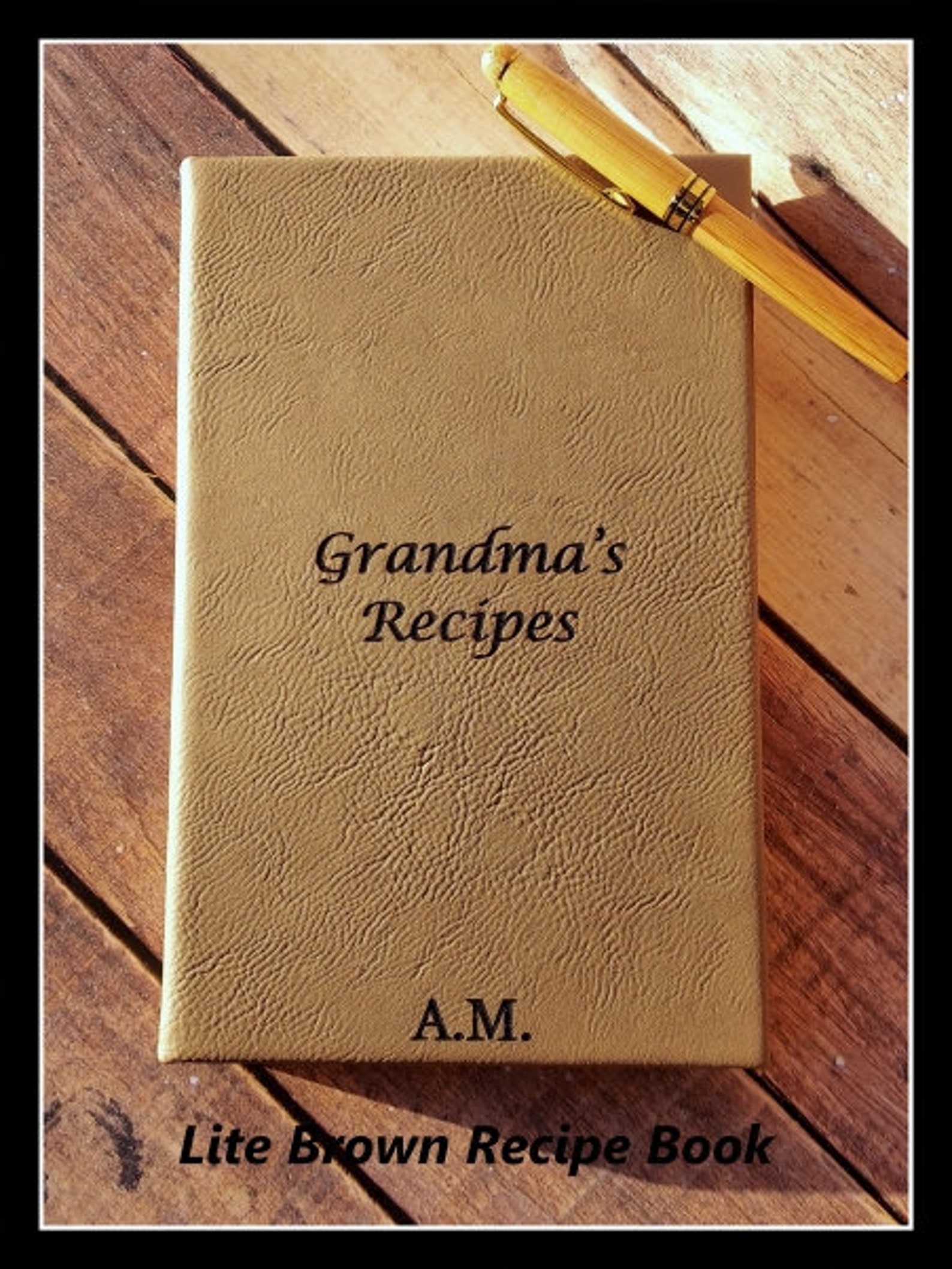 RECIPE JOURNAL Book Personalized Leather Recipe Engraved Etsy