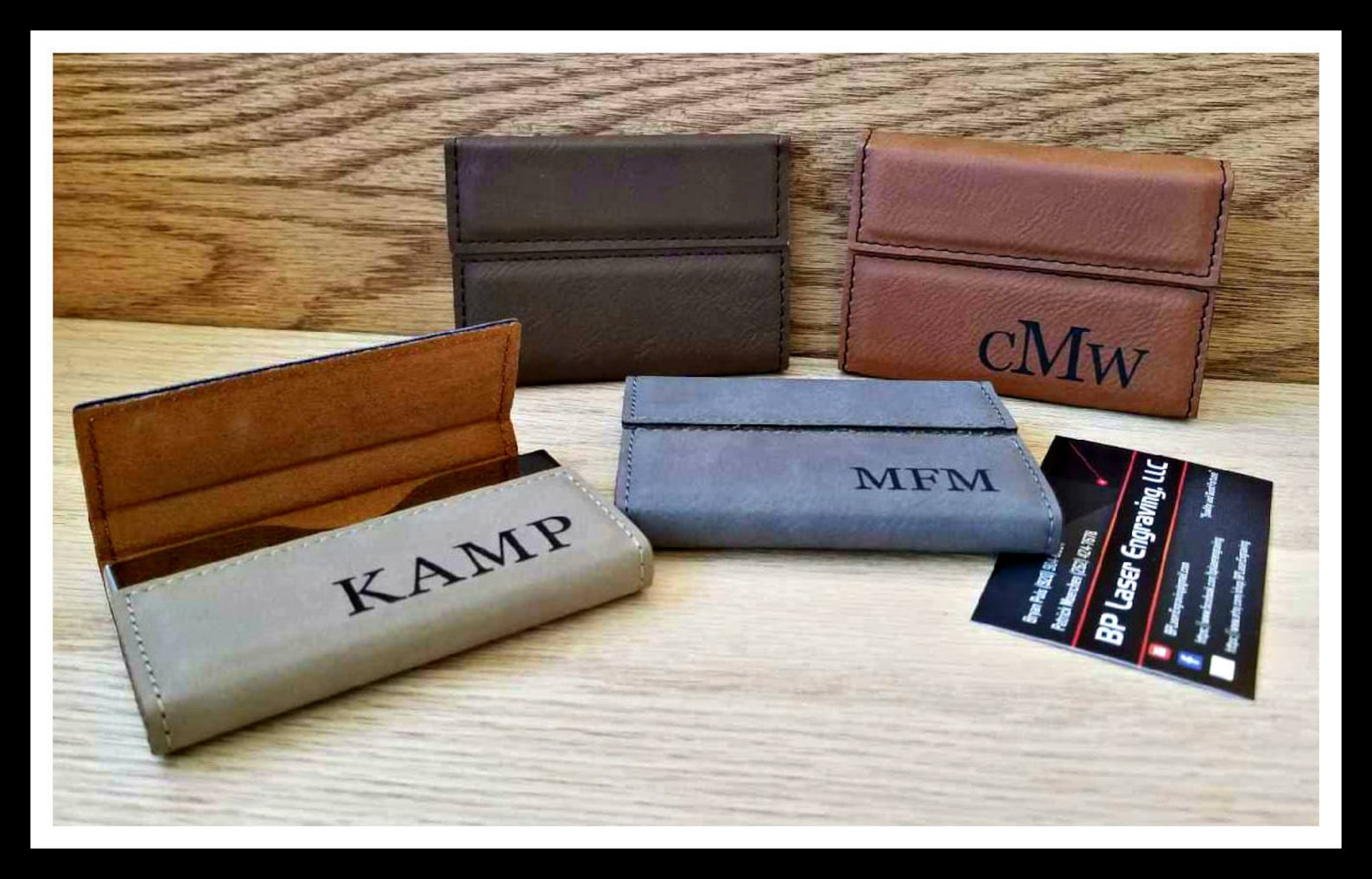 Business Card Holder, Custom, Leather Business Card Holder