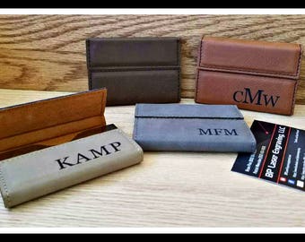 Corporate Business Card Holder, Leather,  Custom Engraved Boss Gift, Personalized Case , Professional, Team, Employee