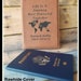 World Map Passport Cover, Faux Leather, Personalized Passport Holder, Custom Travel Case Holder, Bride, Groom Gift, Anniversary, Christmas 