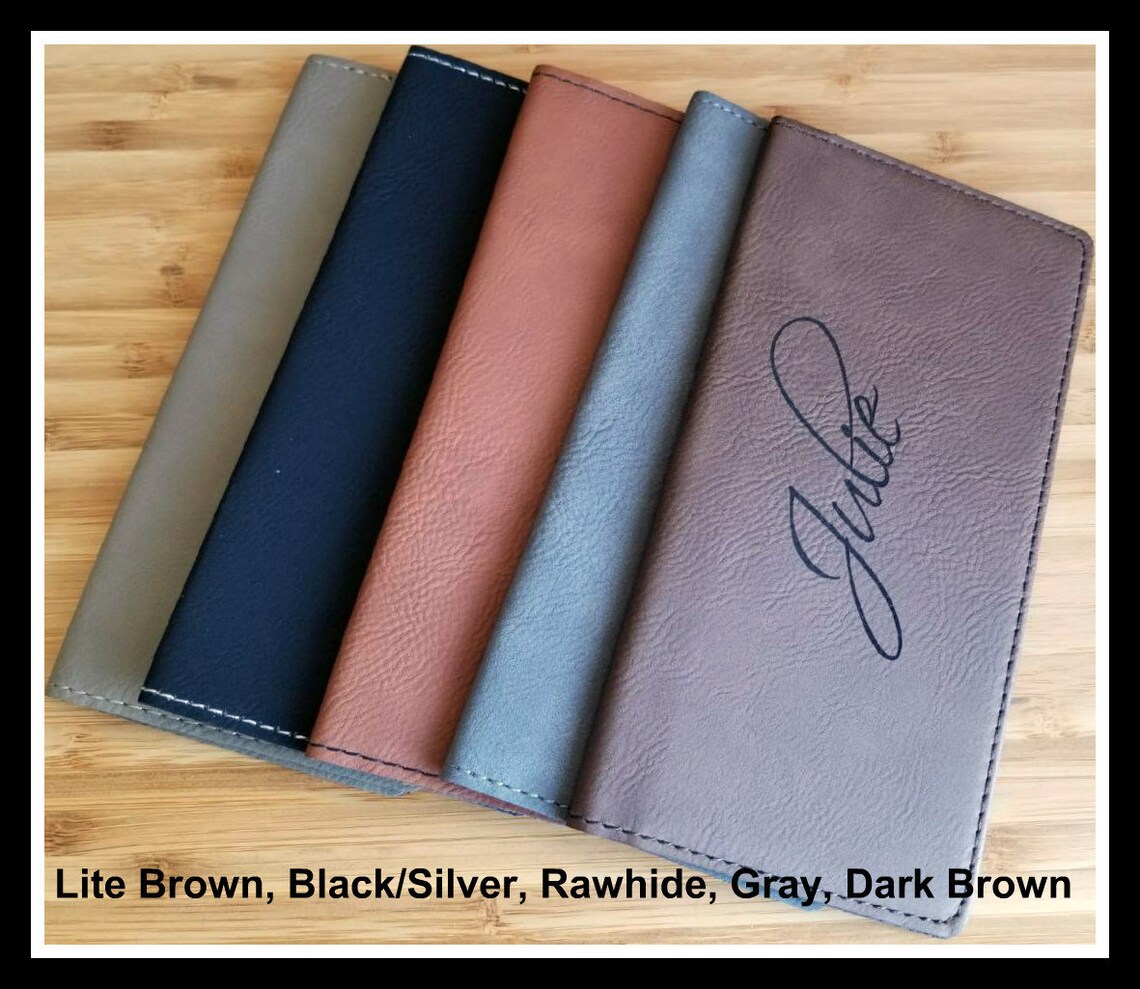 Leather Checkbook Cover Custom Faux Vegan Personalized Etsy