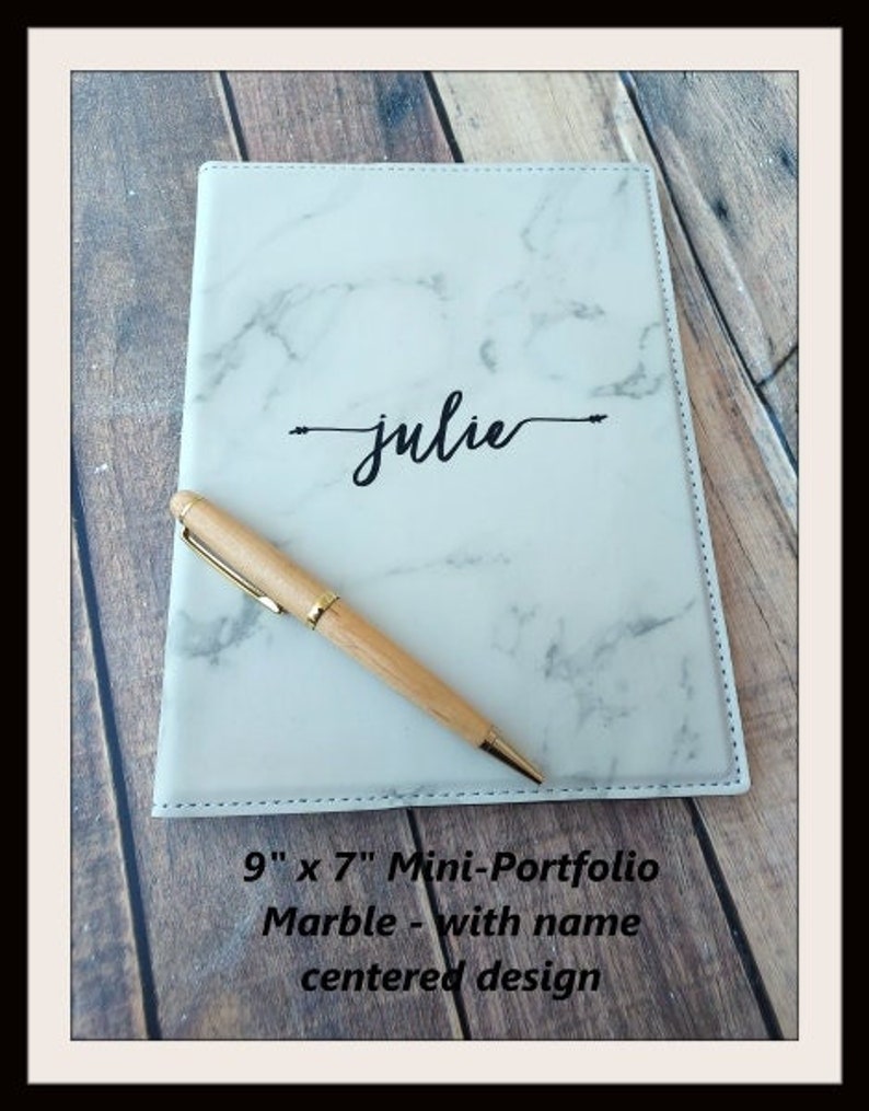 MINI PORTFOLIO Personalized Leather With Notepad 7 X Etsy