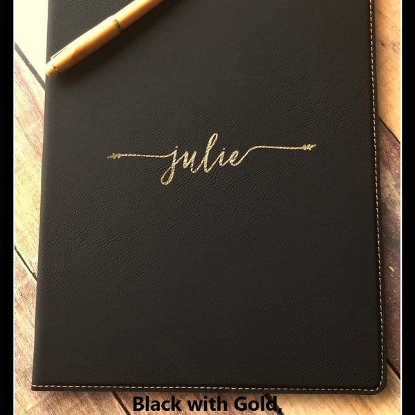 PORTFOLIO Personalized Leather with Notepad, 9.5" x 12" Customized, Padfolio, Logo, Portfolio, Personalized Business Gift, Corporate New Job