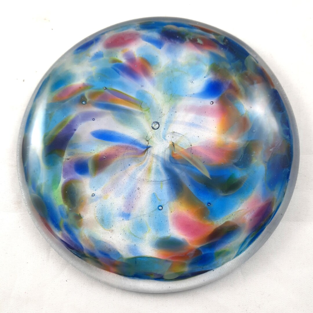 Garc Rondel Handmade Art Glass Rondel, Multi Color, for Stained Glass Artists, 4 ...