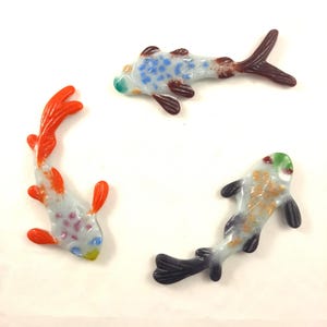 Poissons koï en verre fusionné - Lot de 3
