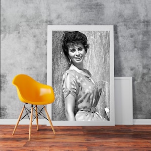 Sophia loren - Classic Art Print Poster Rolled Cotton Matt Canvas Wall Art Photo