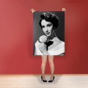 Elizabeth Taylor Wall Print Hollywood&#39;s Golden Age Most Famous Film Stars Art Print Poster Rolled Cotton Matt Canvas Photo