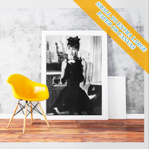 Audrey Hepburn Sabrina Fair - Classic Art Print Poster Rolled Cotton Matt  Canvas Hollywood's Golden Age Style Wall Art Black & White Photo - Etsy