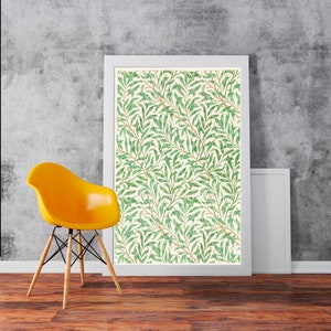 William Morris Vintage Willow Bough Artwork - Classic Art Wall Art Print Poster Rolled Cotton Matt Canvas Photo