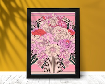 アールデコ アールヌーボー 花柄 花模様 幾何学模様 花瓶 - クラシック