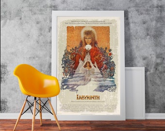 ラビリンス - 映画ウォールアートプリントポスターロールコットンマットキャンバスハリウッドの黄金時代の有名な映画スターの写真