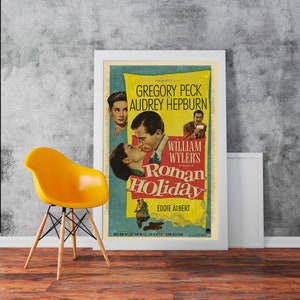 Römische Urlaub Audrey Hepburn - Film Wand Kunstdruck POster gerollt Baumwolle Matt Leinwand Hollywoods Golden Age berühmten Film Stars Foto